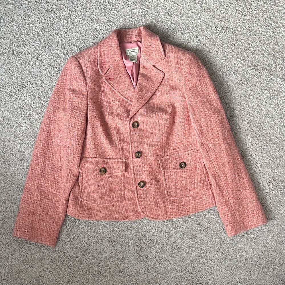 L.L. Bean Pink Tweed Blazer